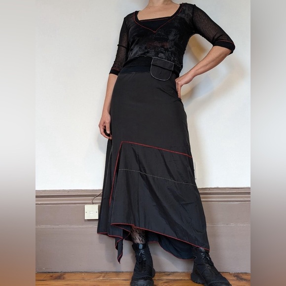 Cop Copine Y2K Cyber Futuristic Parachute Tank Maxi Dress & Mesh Top Set Size S - Picture 1 of 17